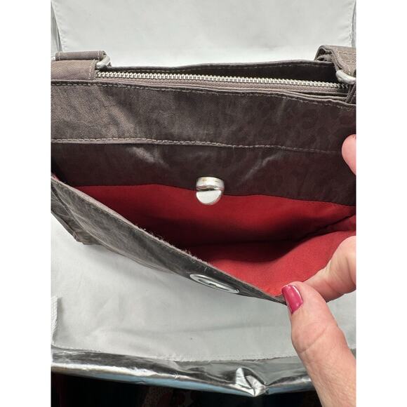 Baggallini All Around Tote Brown Animal Print Lightweight Waterproof - Picture 7 of 16